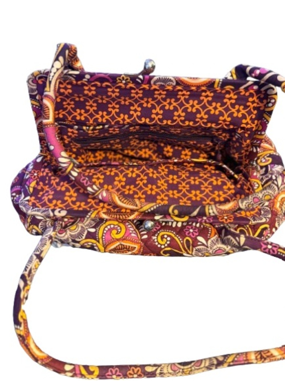 Vera Bradley Safari Sunset Kisslock Frame Bag Floral Quilted Purse - Picture 3 of 7